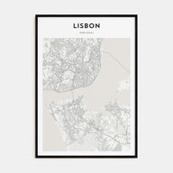 Lisbon Map Portrait Poster