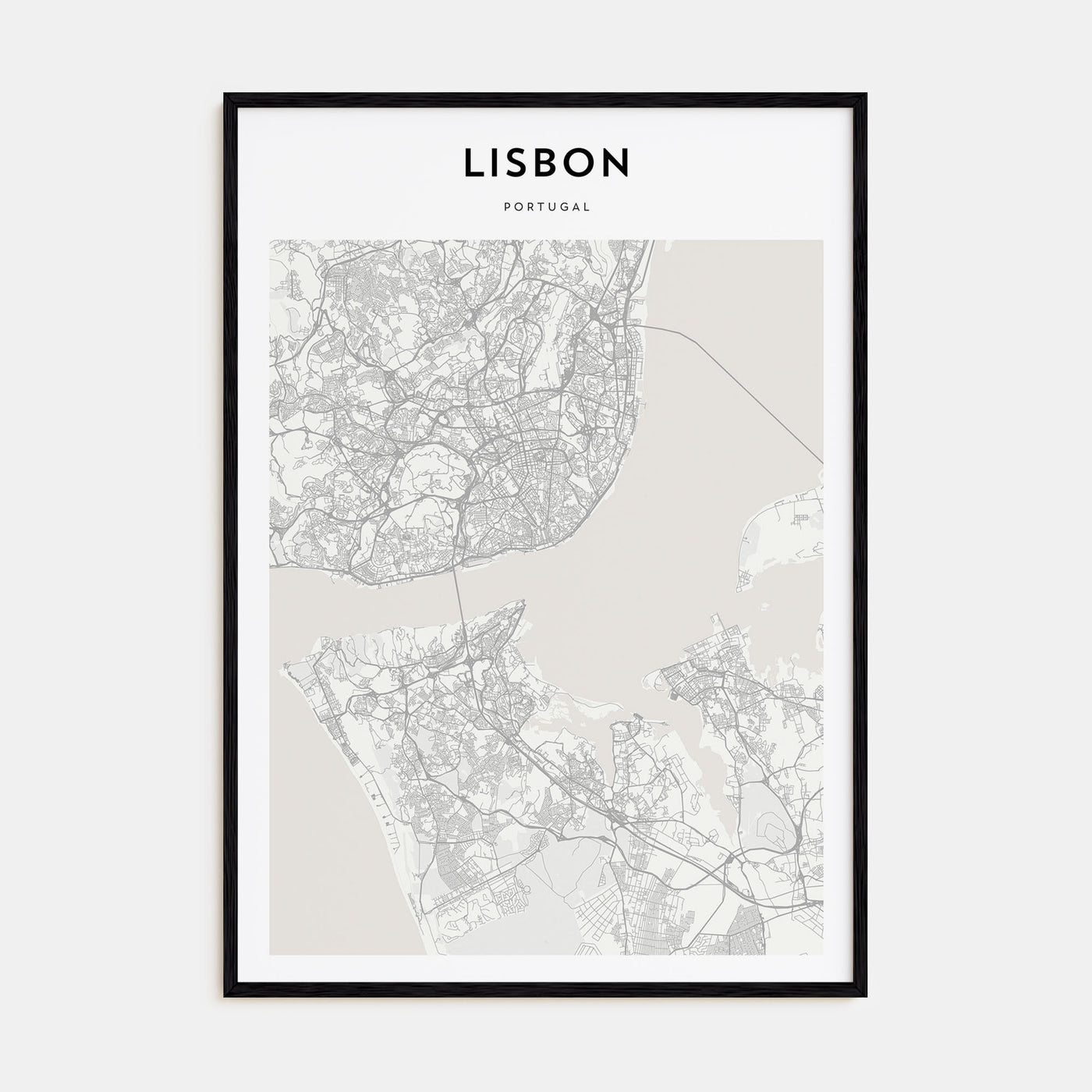 Lisbon Map Portrait Poster