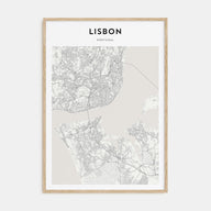 Lisbon Map Portrait Poster