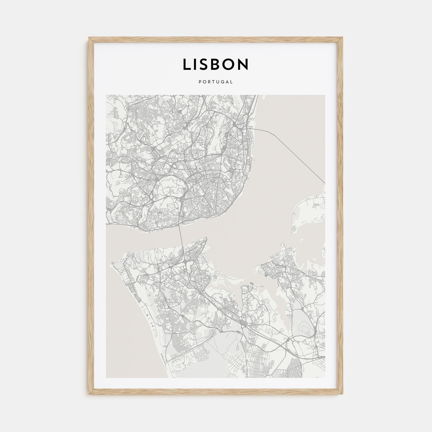 Lisbon Map Portrait Poster