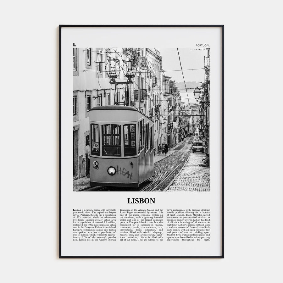 Lisbon Travel B&W No 1 Poster