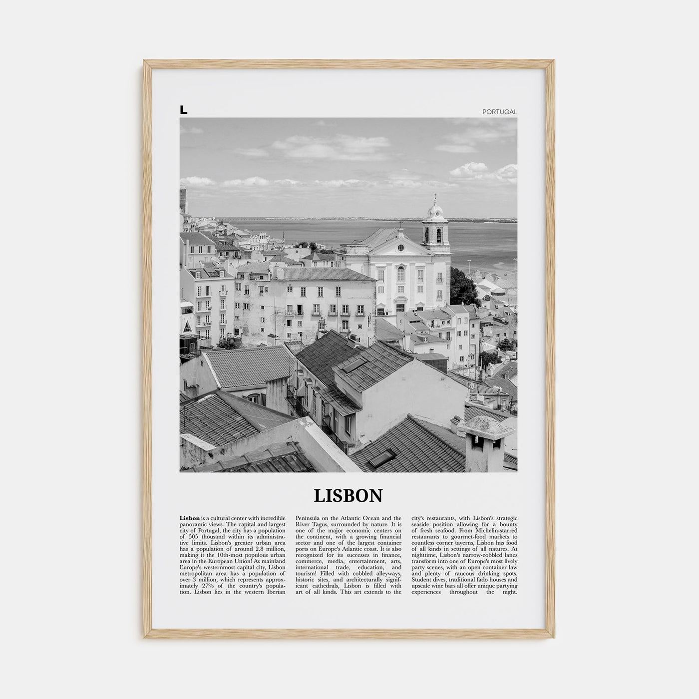 Lisbon Travel B&W No 2 Poster