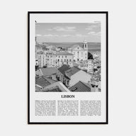 Lisbon Travel B&W No 2 Poster