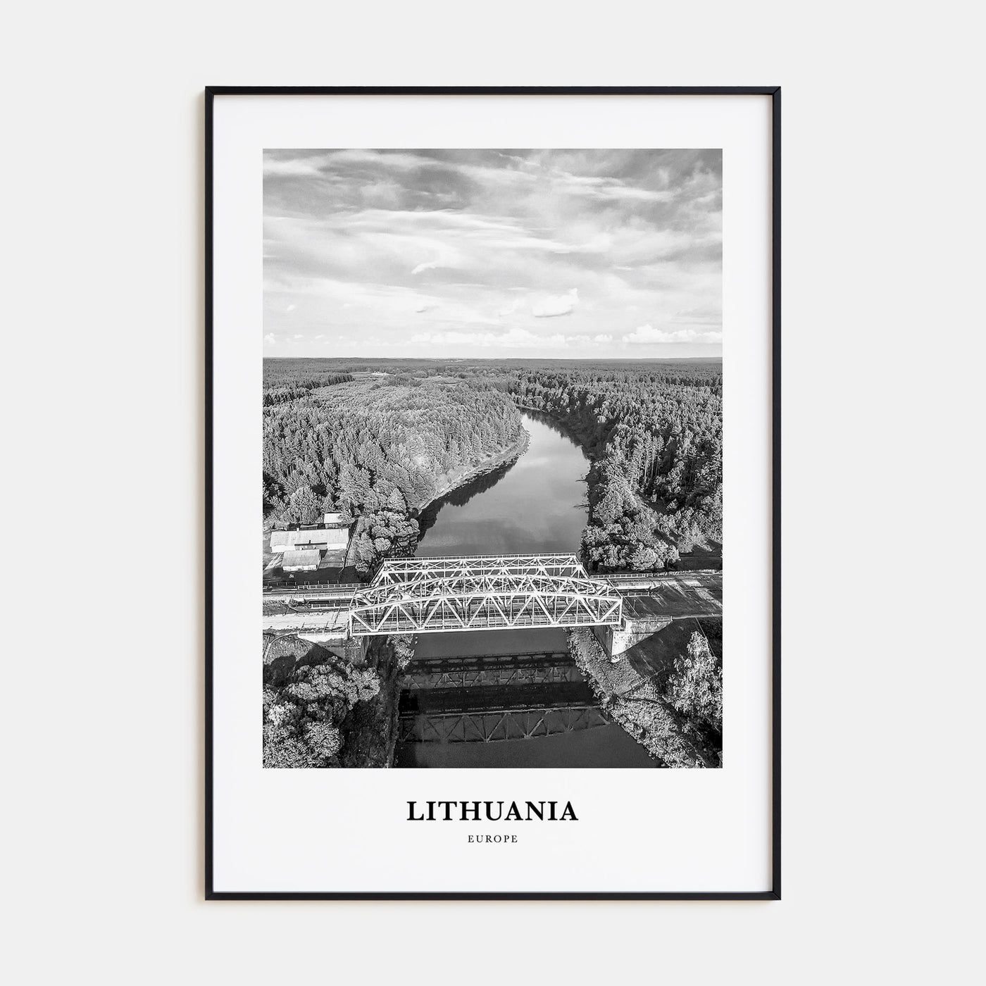 Lithuania Portrait B&W Poster