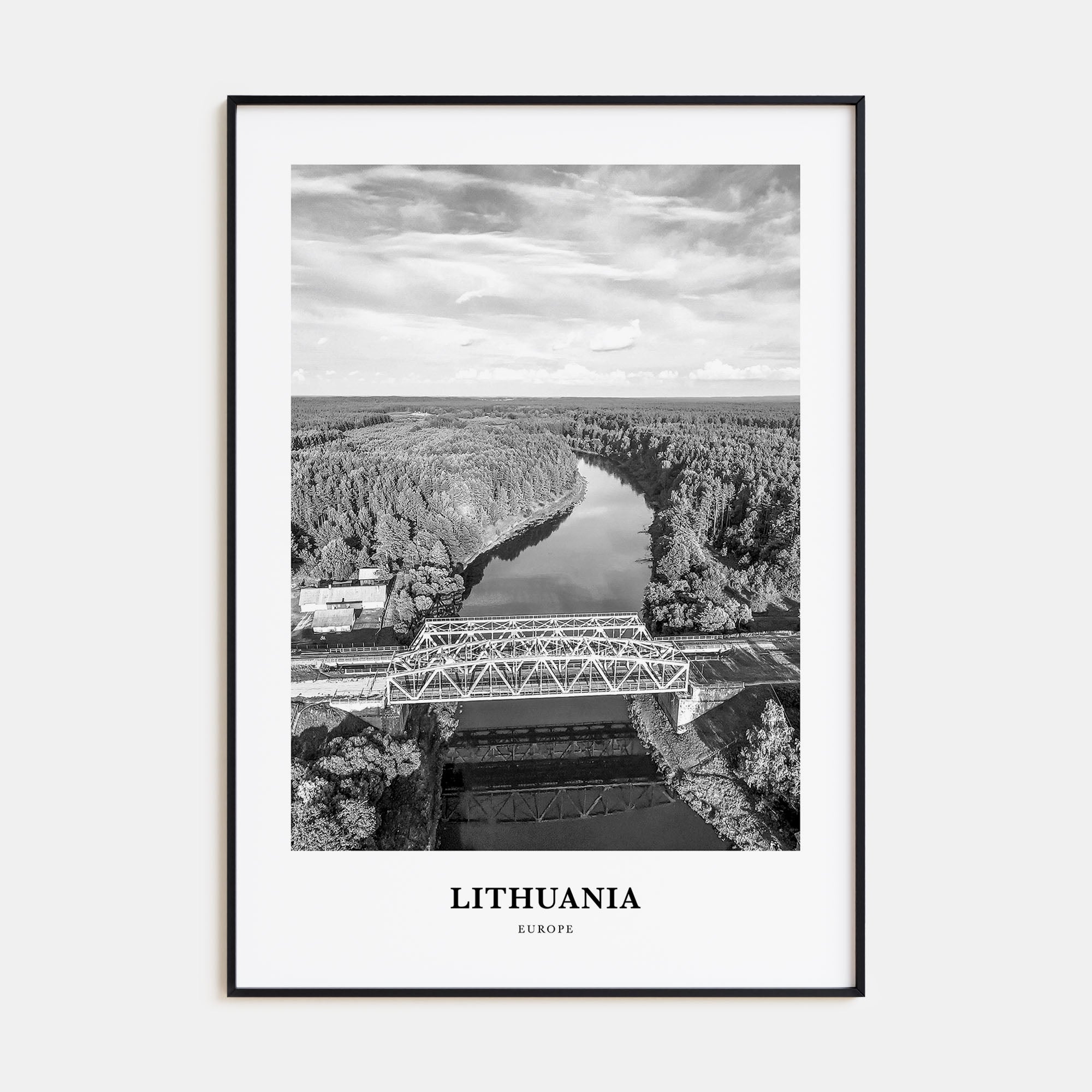 Lithuania Portrait B&W Poster