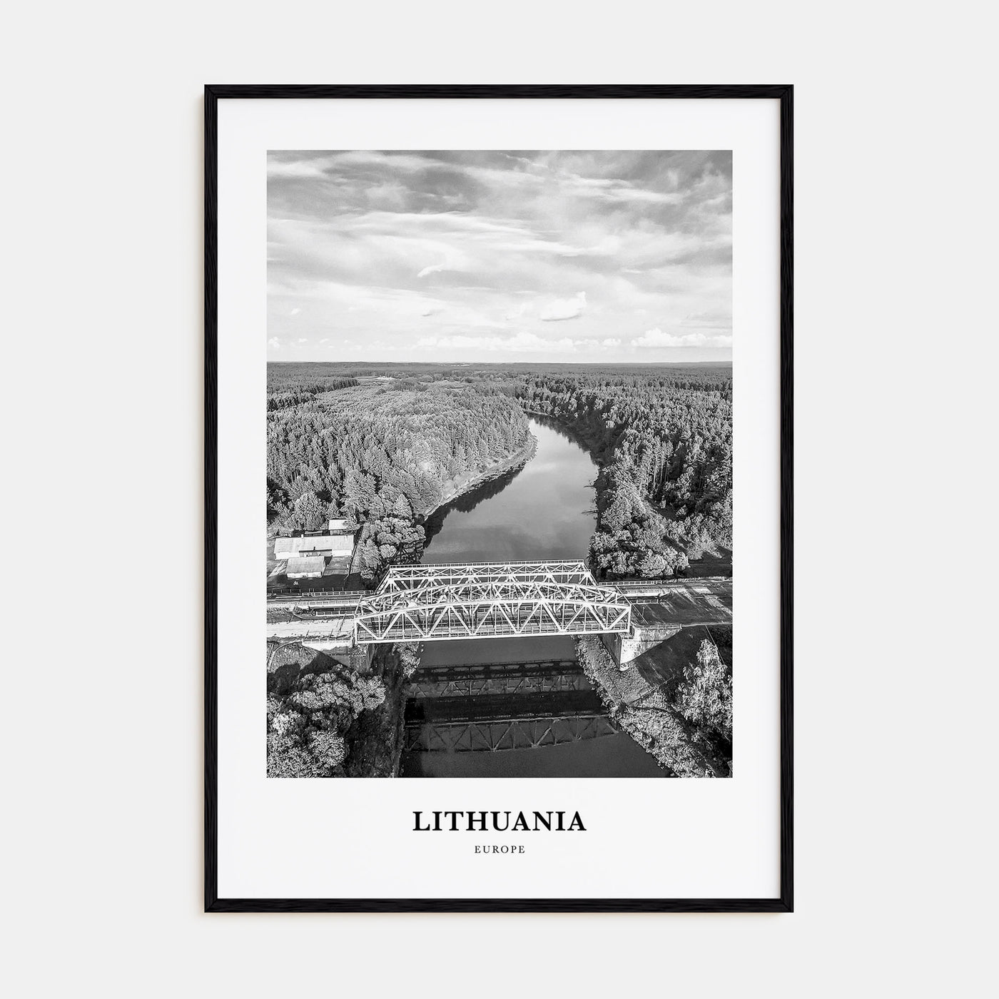 Lithuania Portrait B&W Poster
