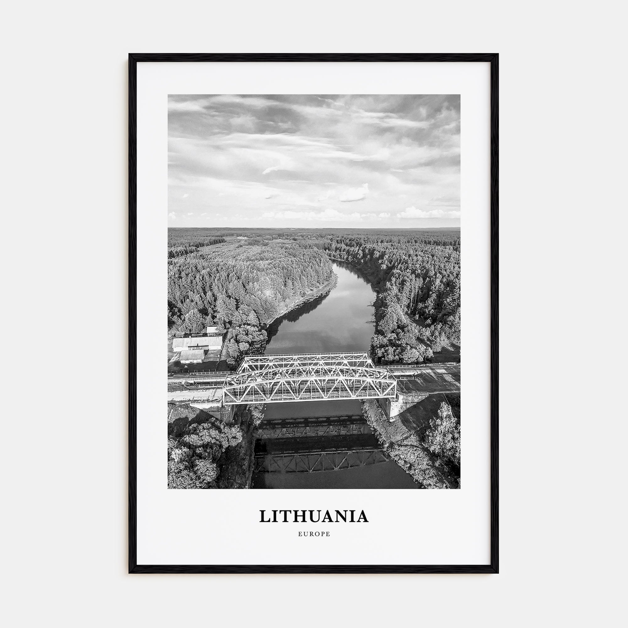 Lithuania Portrait B&W Poster