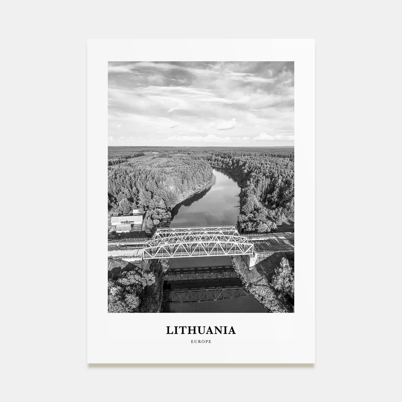 Lithuania Portrait B&W Poster