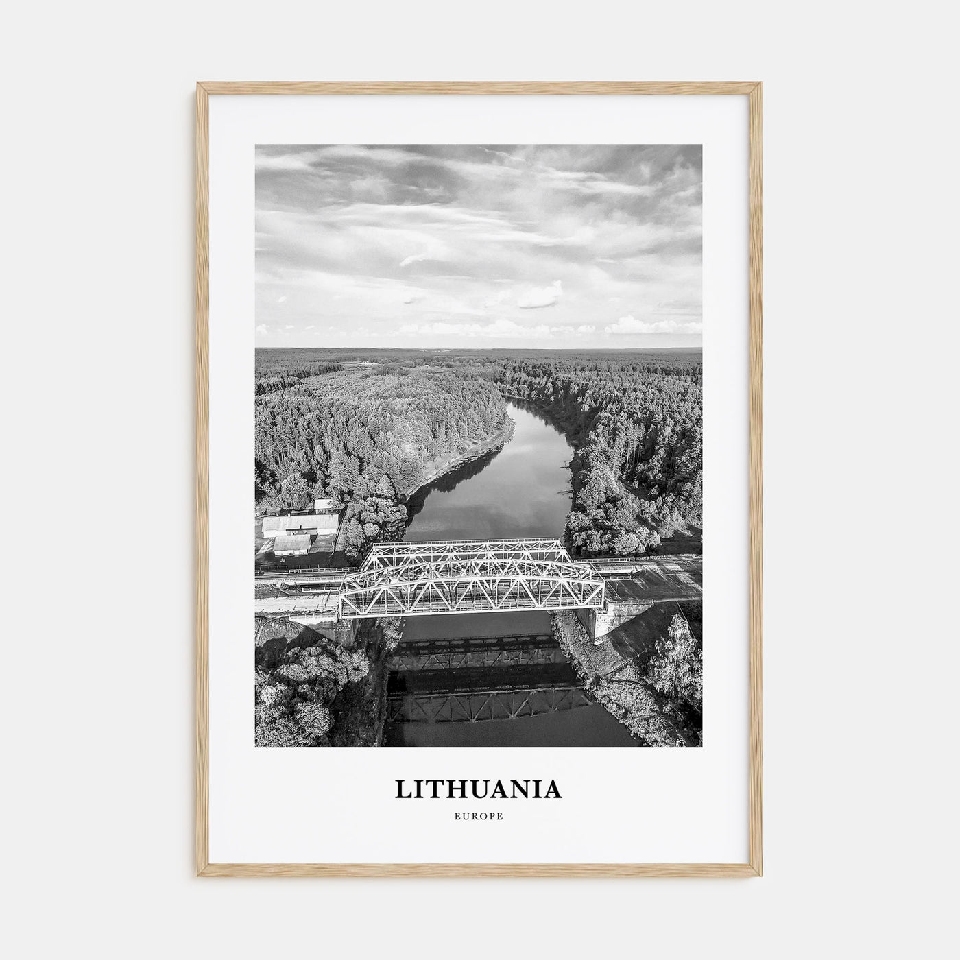 Lithuania Portrait B&W Poster