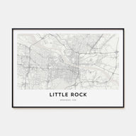 Little Rock Map Landscape Poster