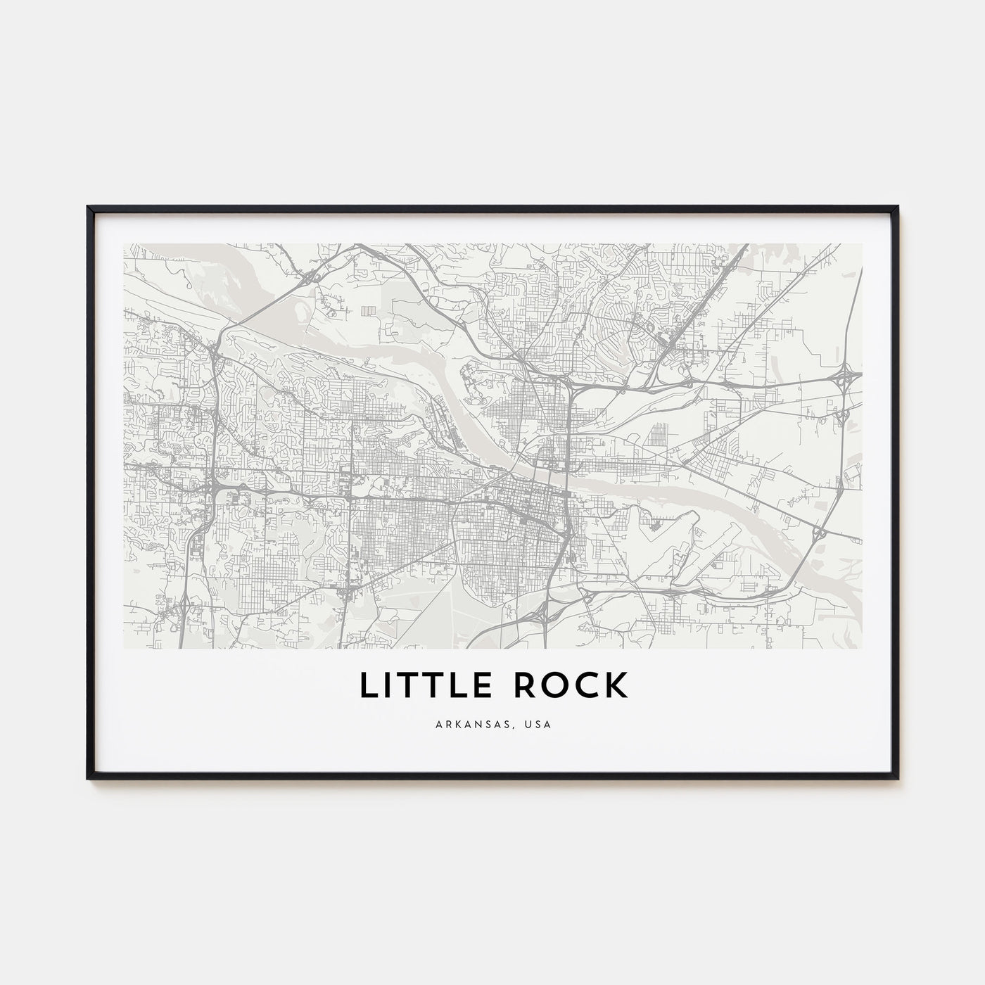 Little Rock Map Landscape Poster