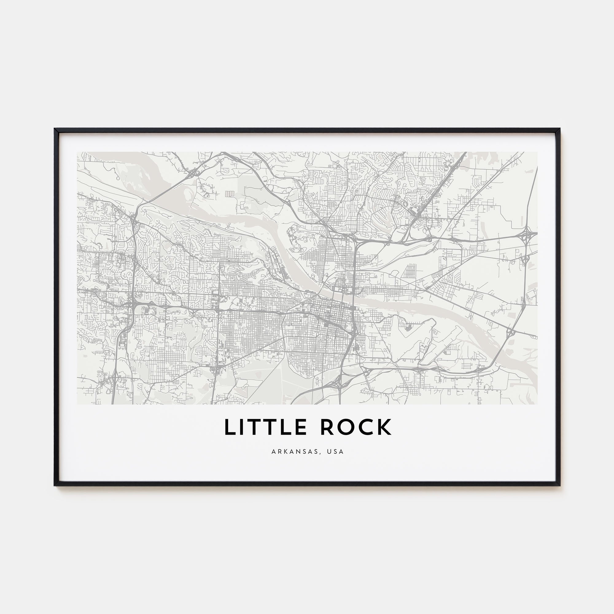 Little Rock Map Landscape Poster