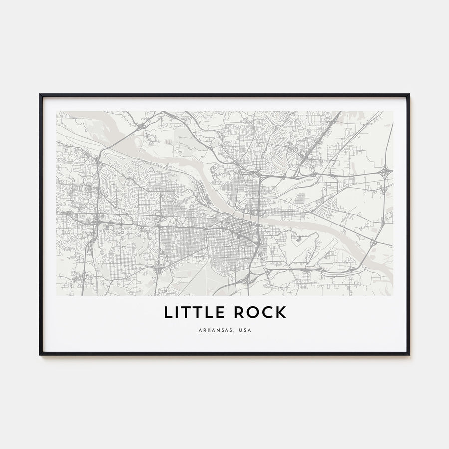Little Rock Map Landscape Poster