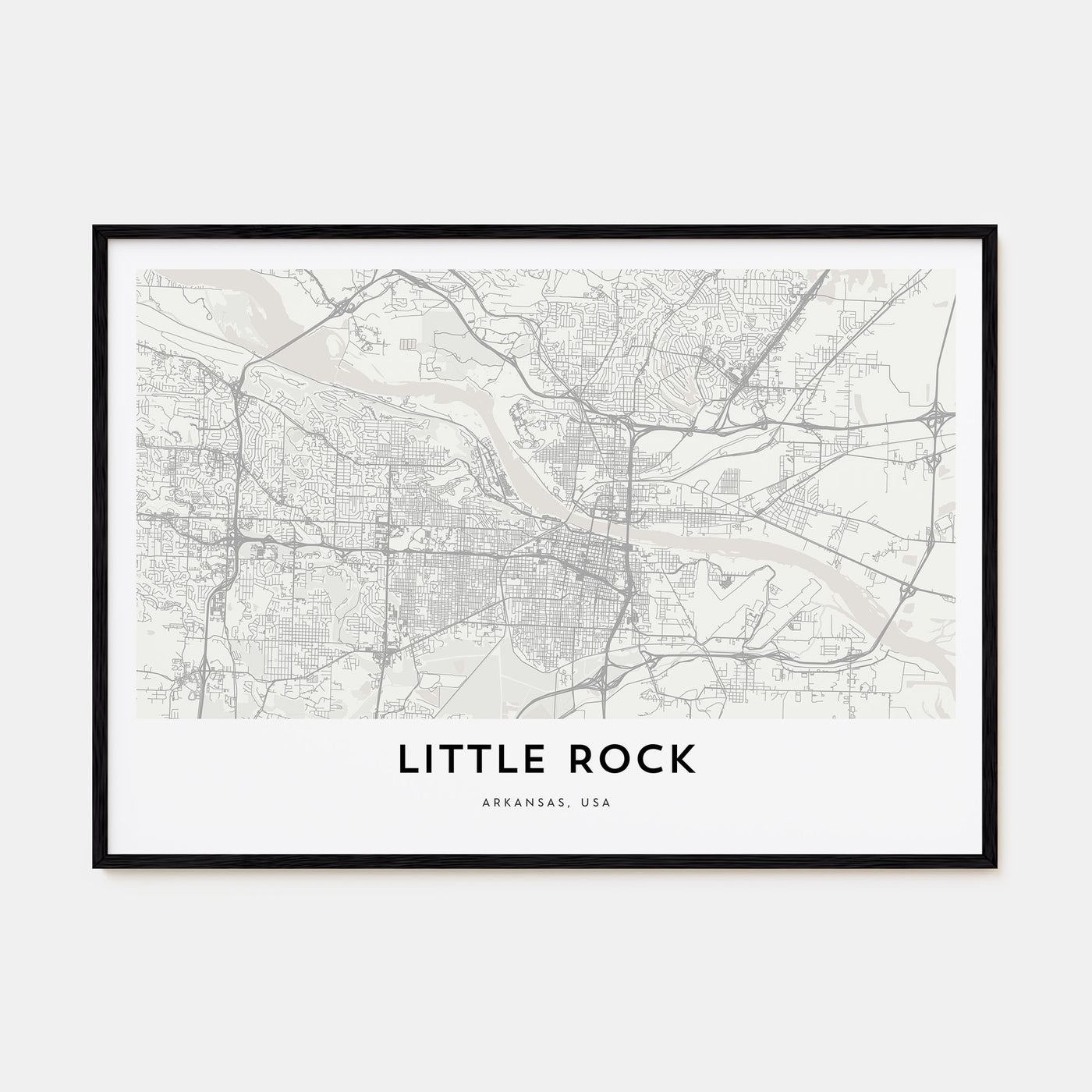 Little Rock Map Landscape Poster