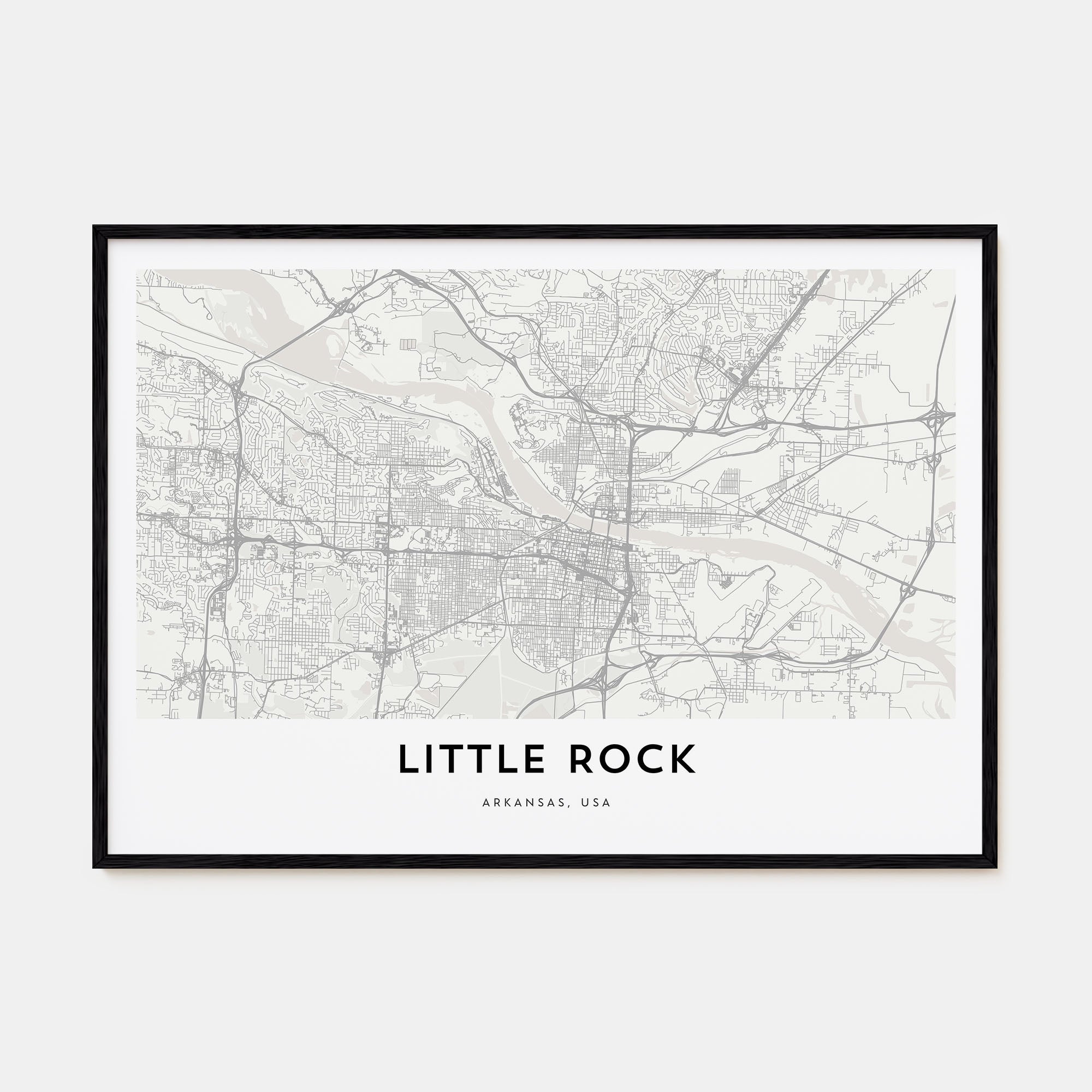 Little Rock Map Landscape Poster