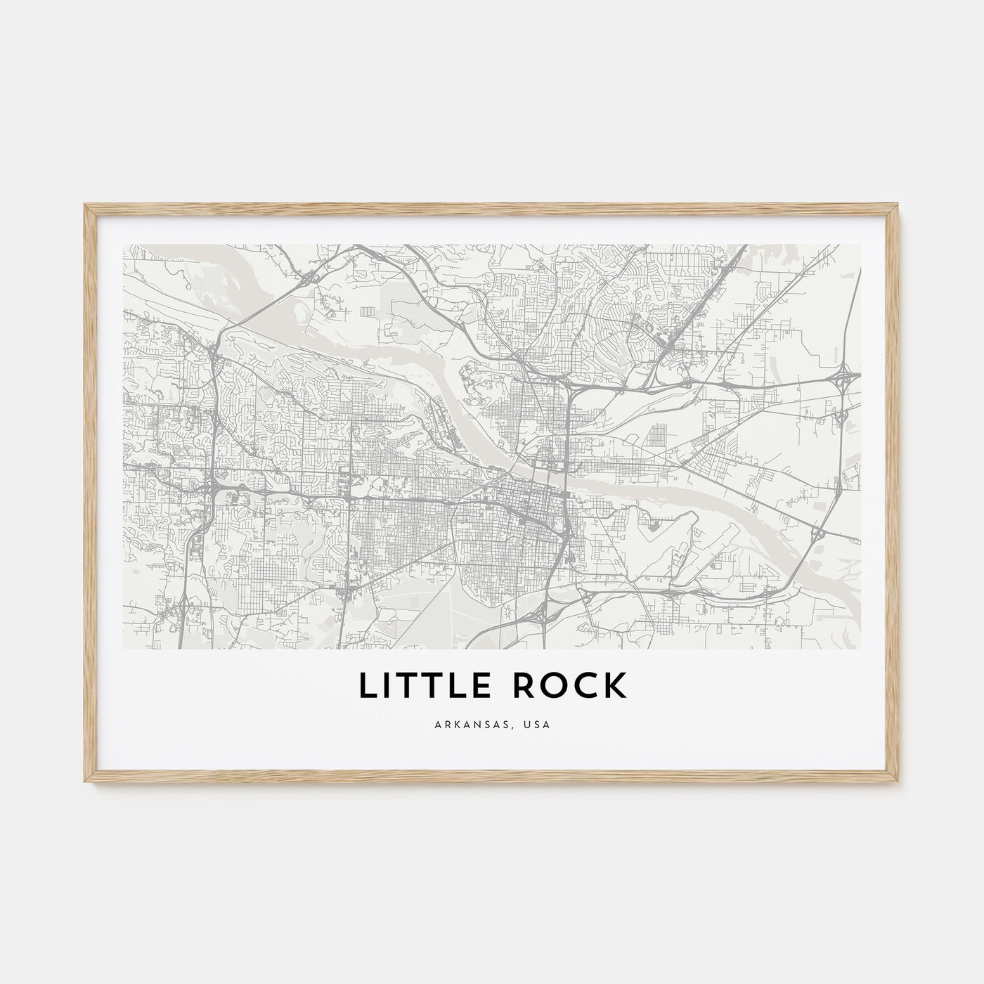 Little Rock Map Landscape Poster