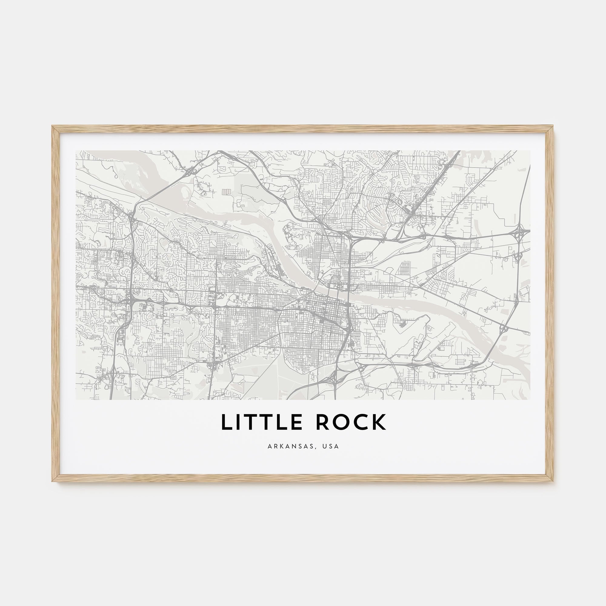 Little Rock Map Landscape Poster