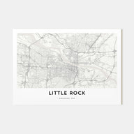 Little Rock Map Landscape Poster