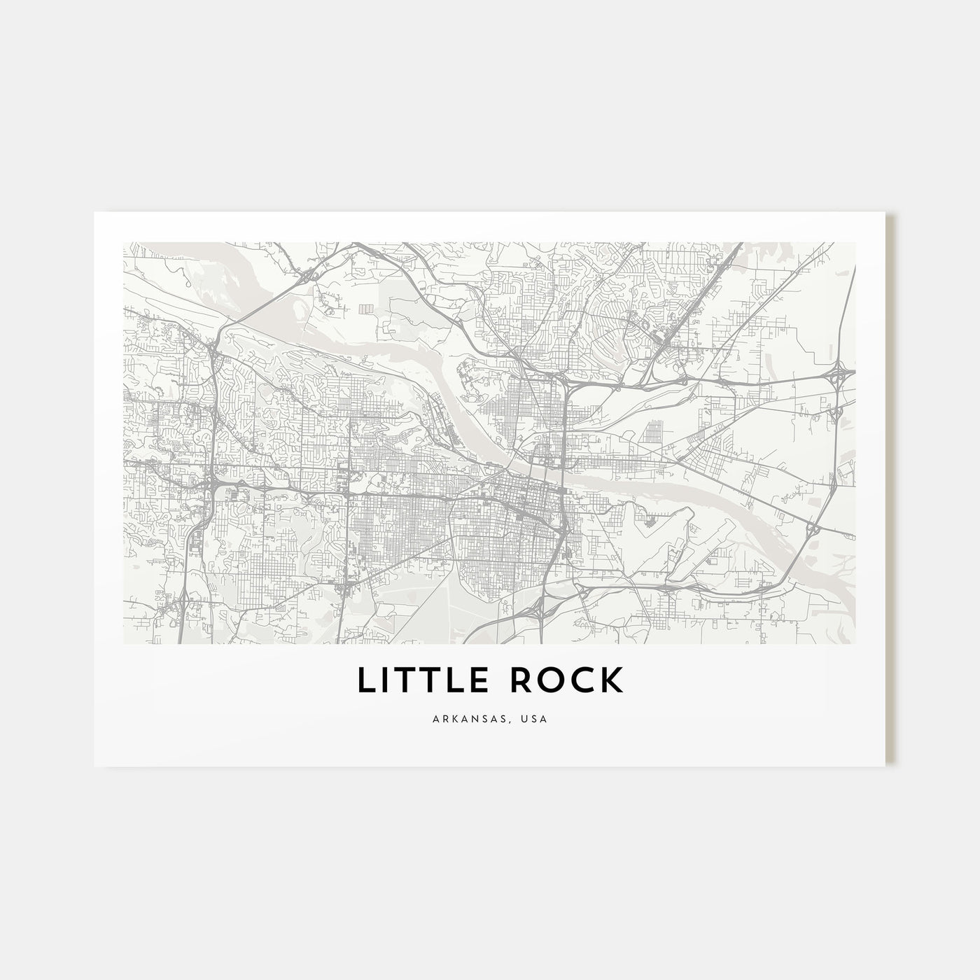 Little Rock Map Landscape Poster