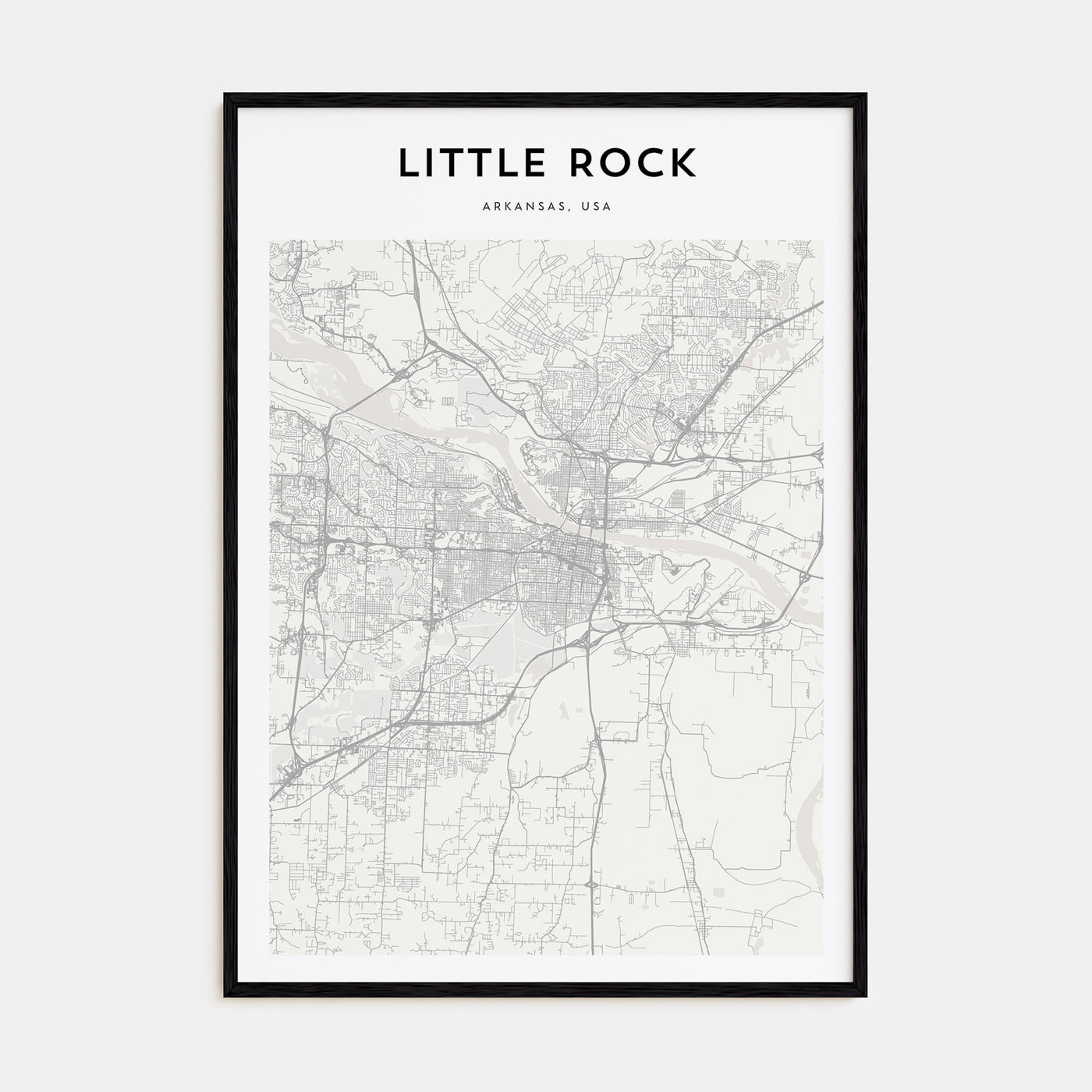 Little Rock Map Portrait Poster