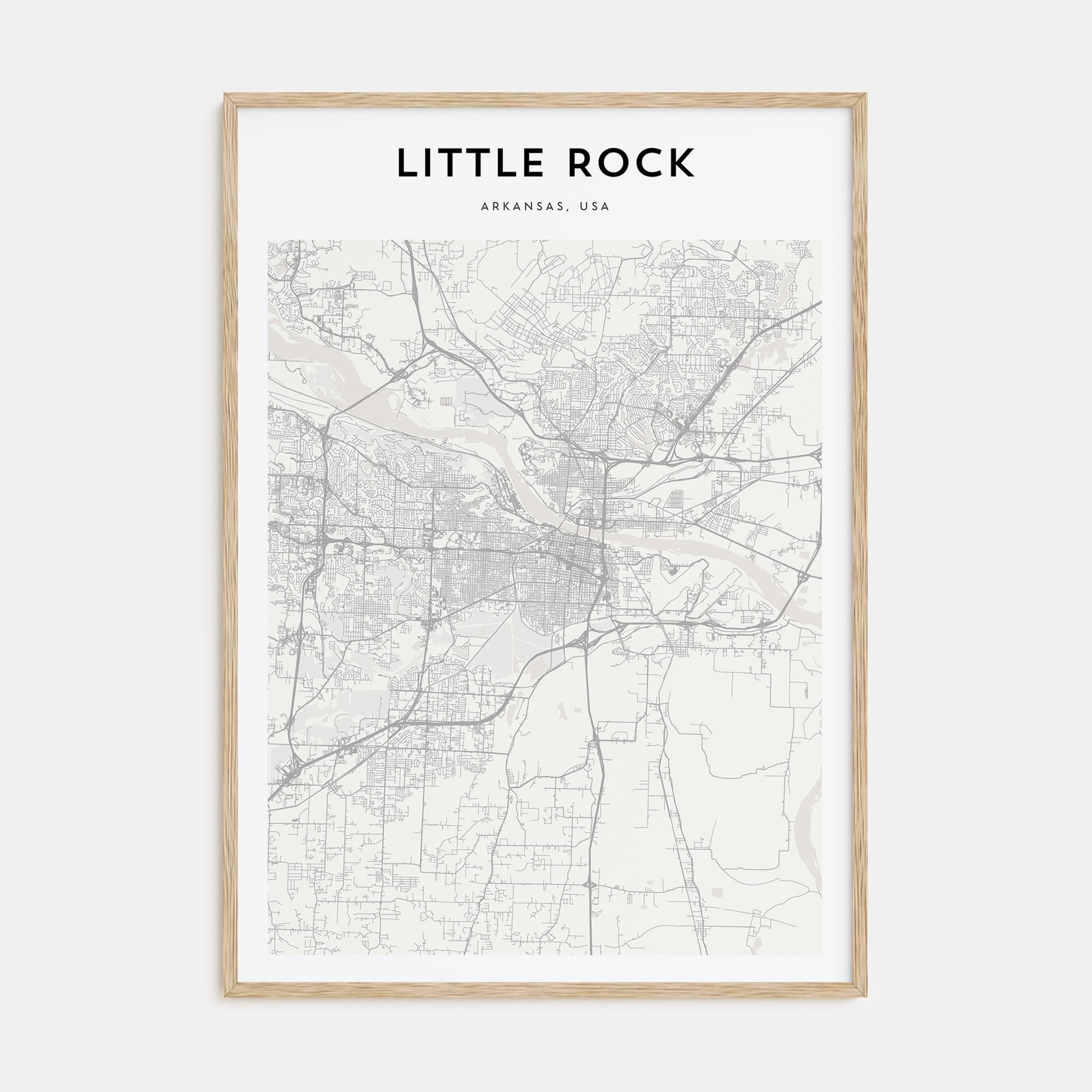 Little Rock Map Portrait Poster