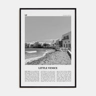 Little Venice, Mykonos Travel B&W Poster