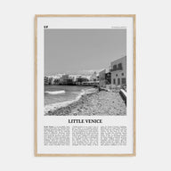 Little Venice, Mykonos Travel B&W Poster