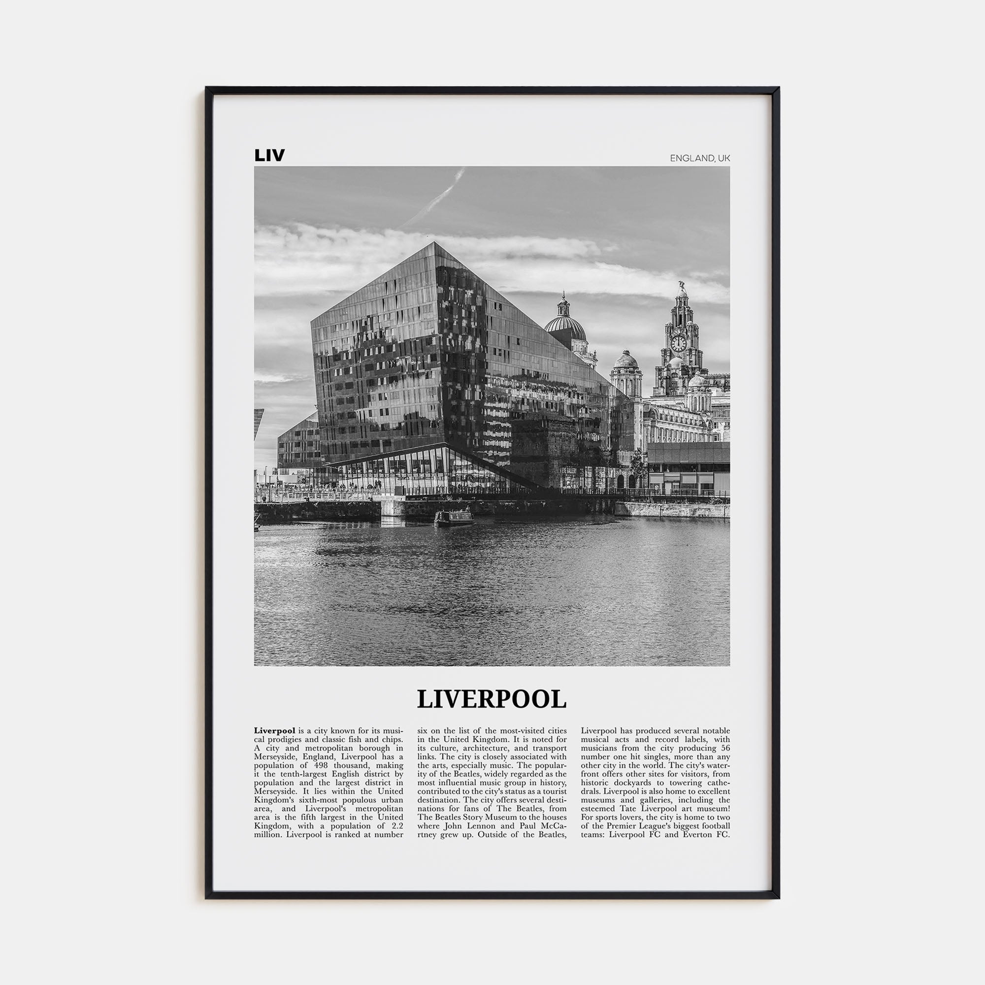 Liverpool Travel B&W Poster