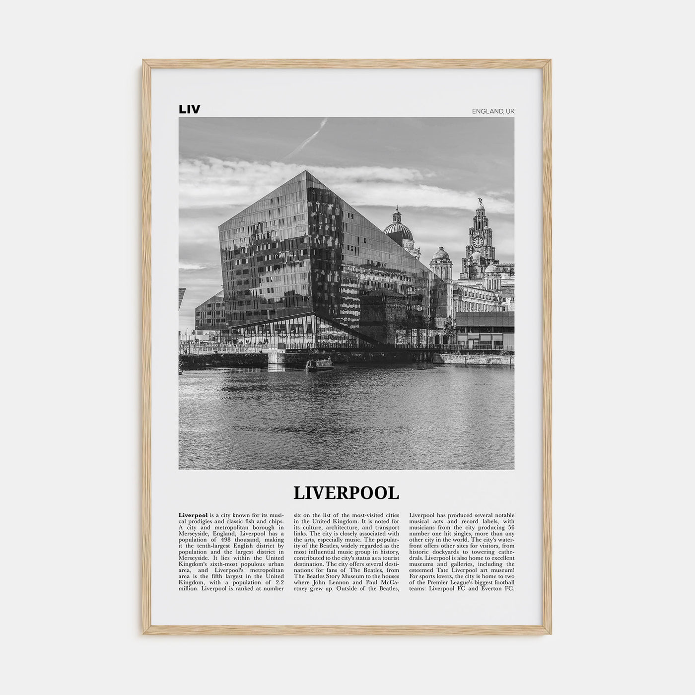 Liverpool Travel B&W Poster