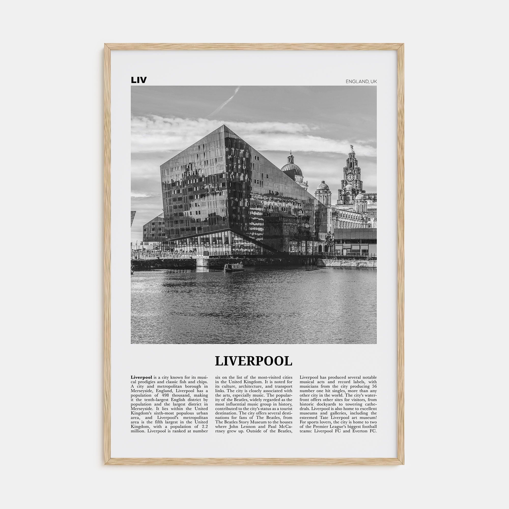 Liverpool Travel B&W Poster