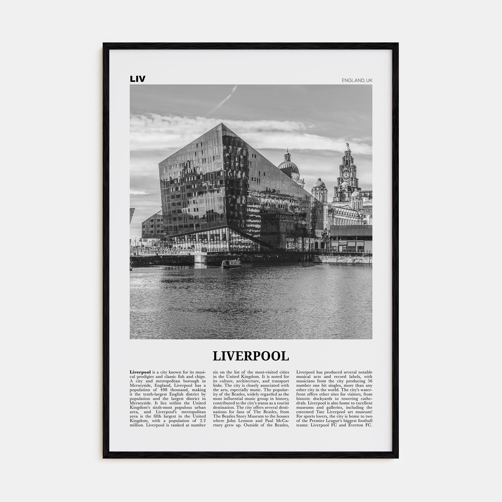 Liverpool Travel B&W Poster
