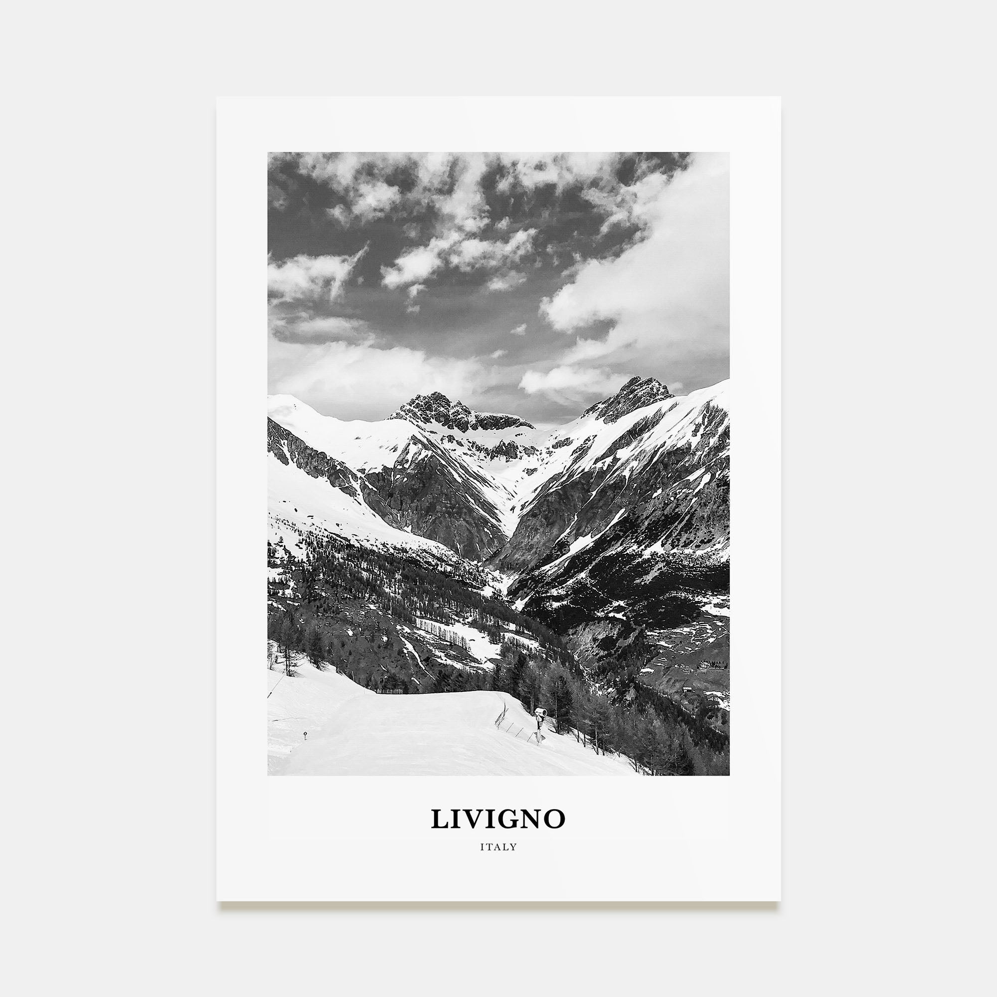 Livigno Portrait B&W Poster