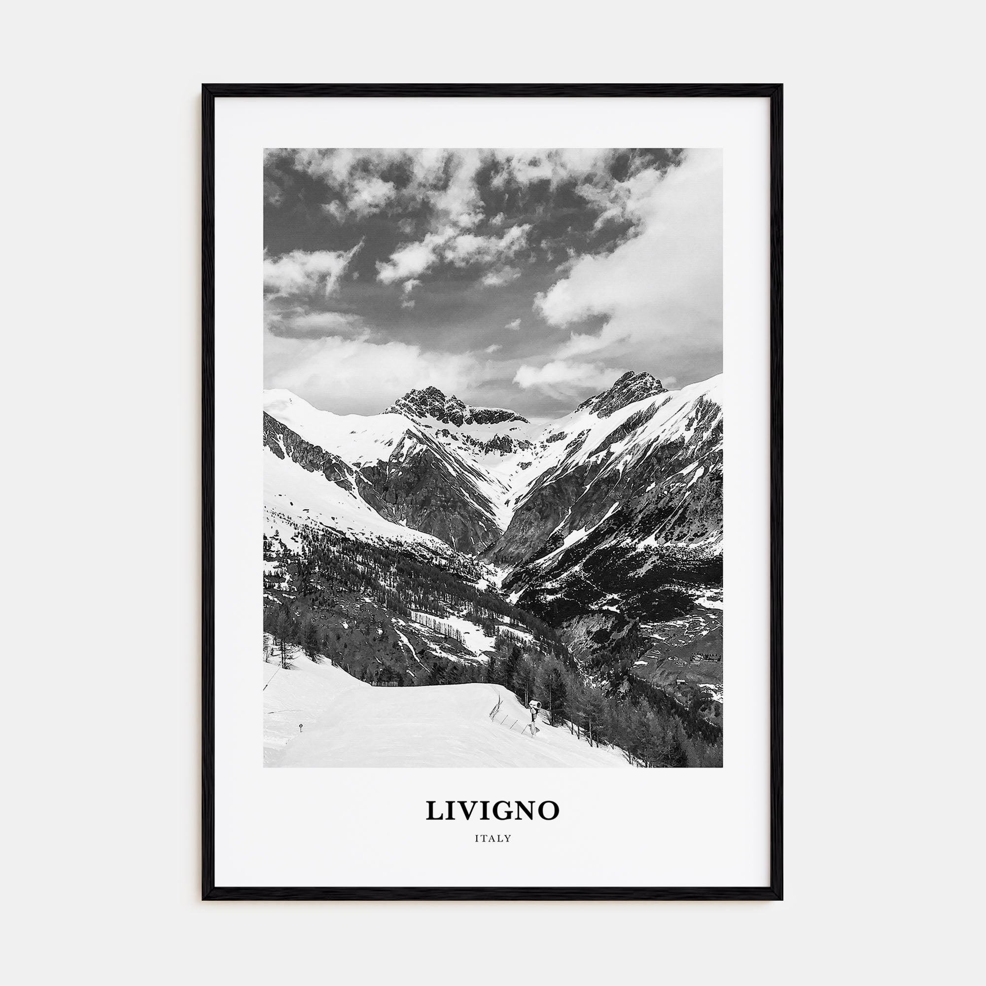 Livigno Portrait B&W Poster