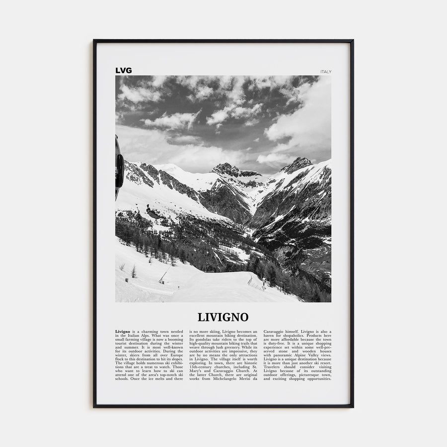 Livigno Travel B&W Poster