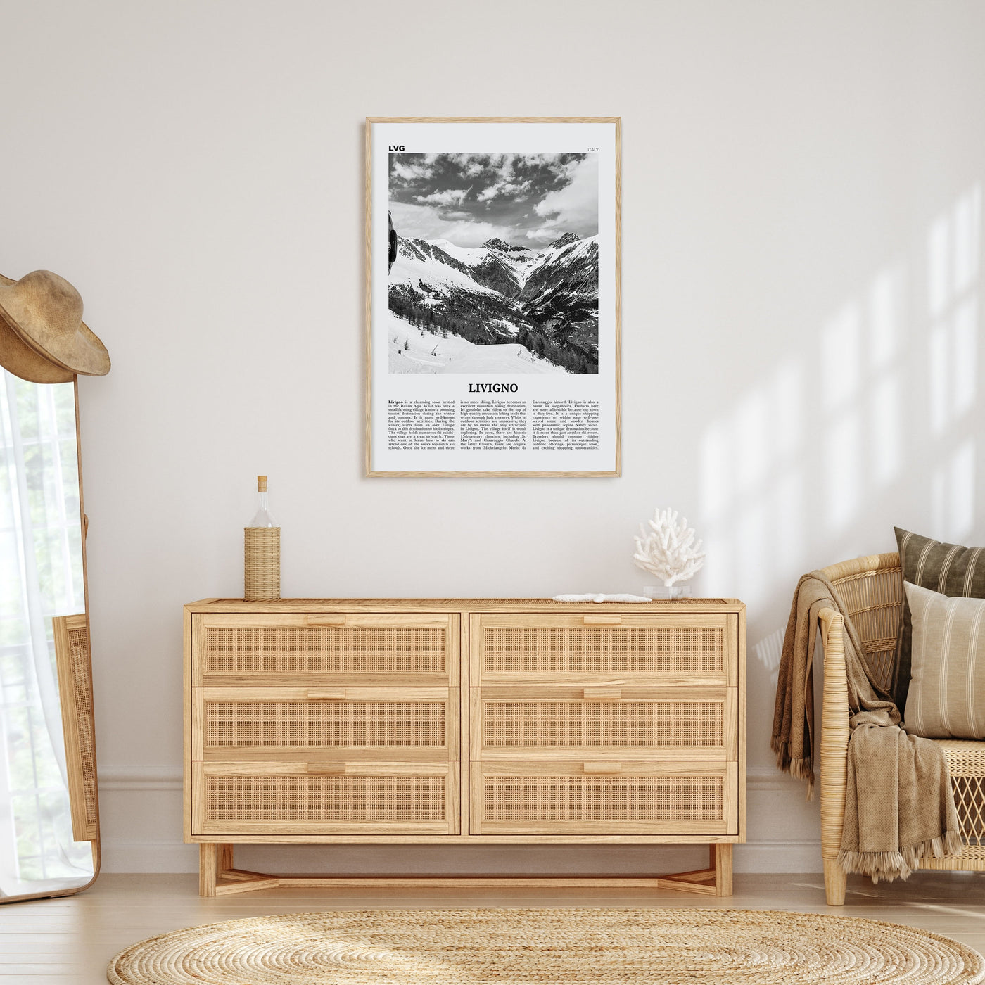 Livigno Travel B&W Poster