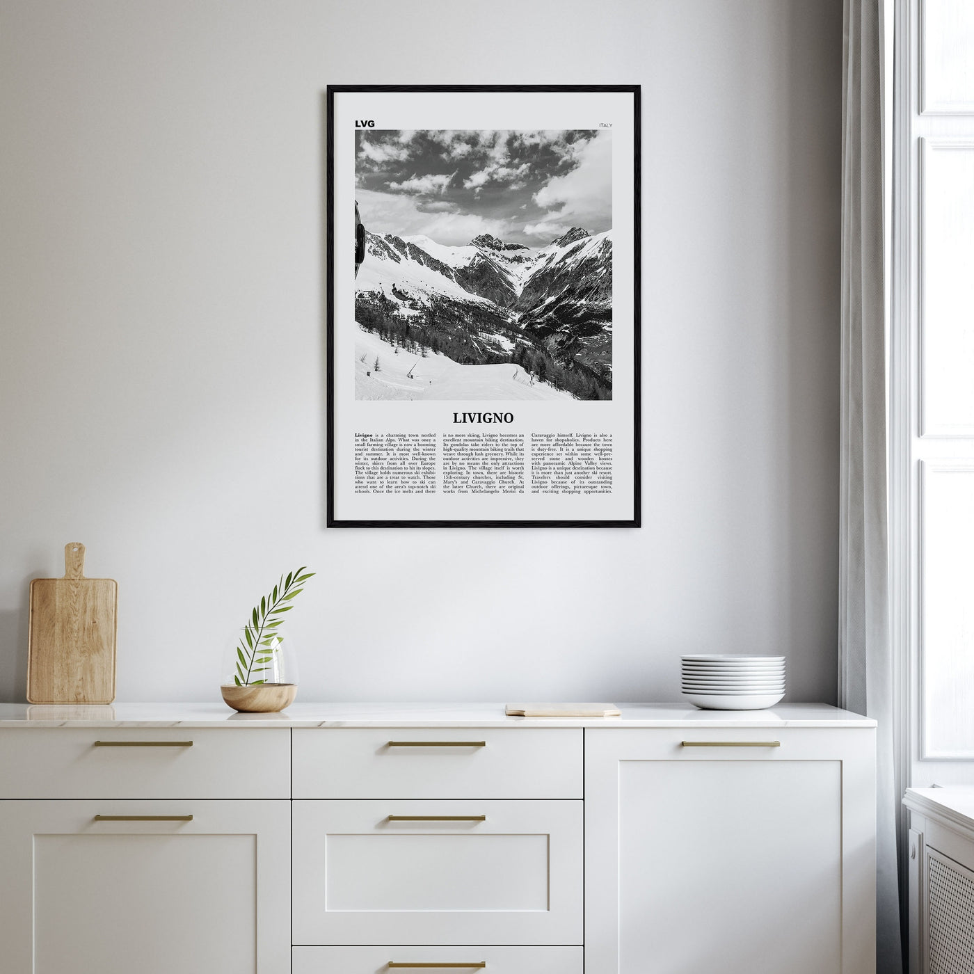 Livigno Travel B&W Poster