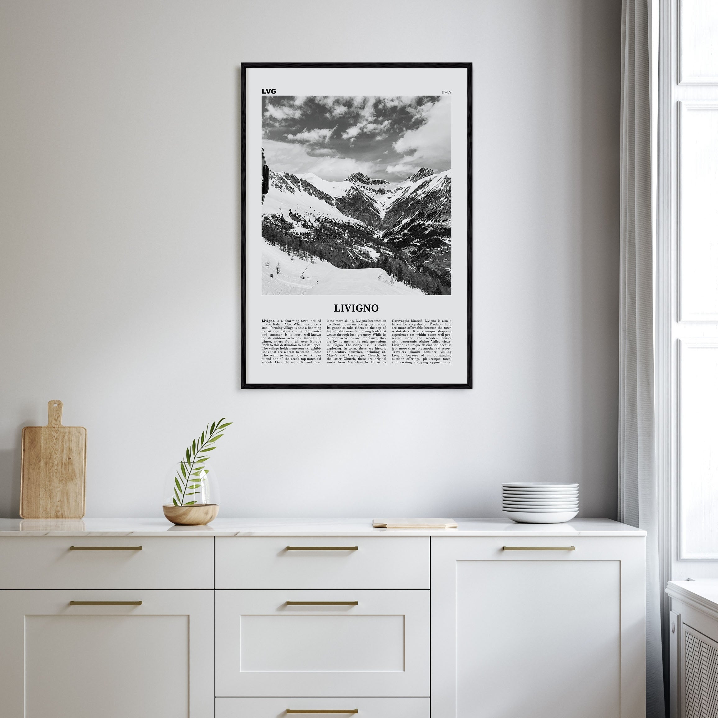 Livigno Travel B&W Poster