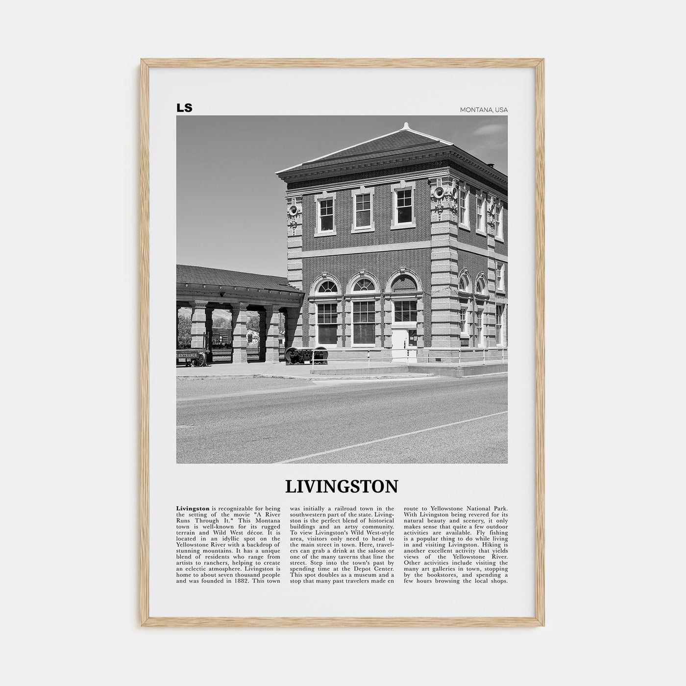 Livingston Travel B&W Poster