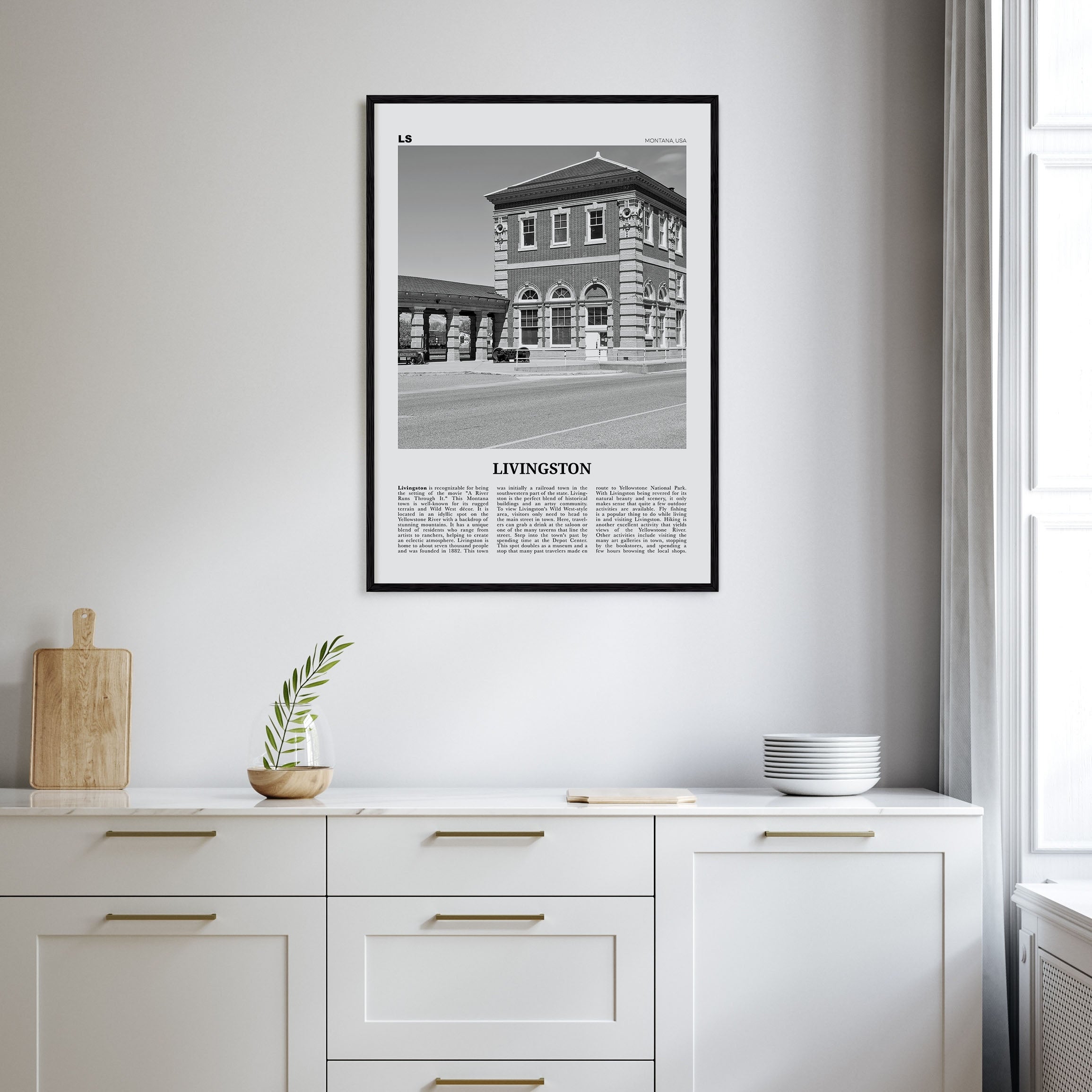 Livingston Travel B&W Poster