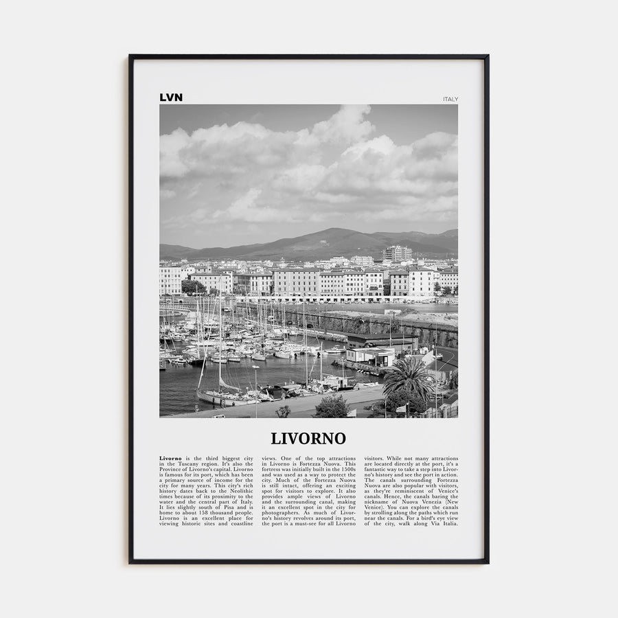 Livorno Travel B&W Poster