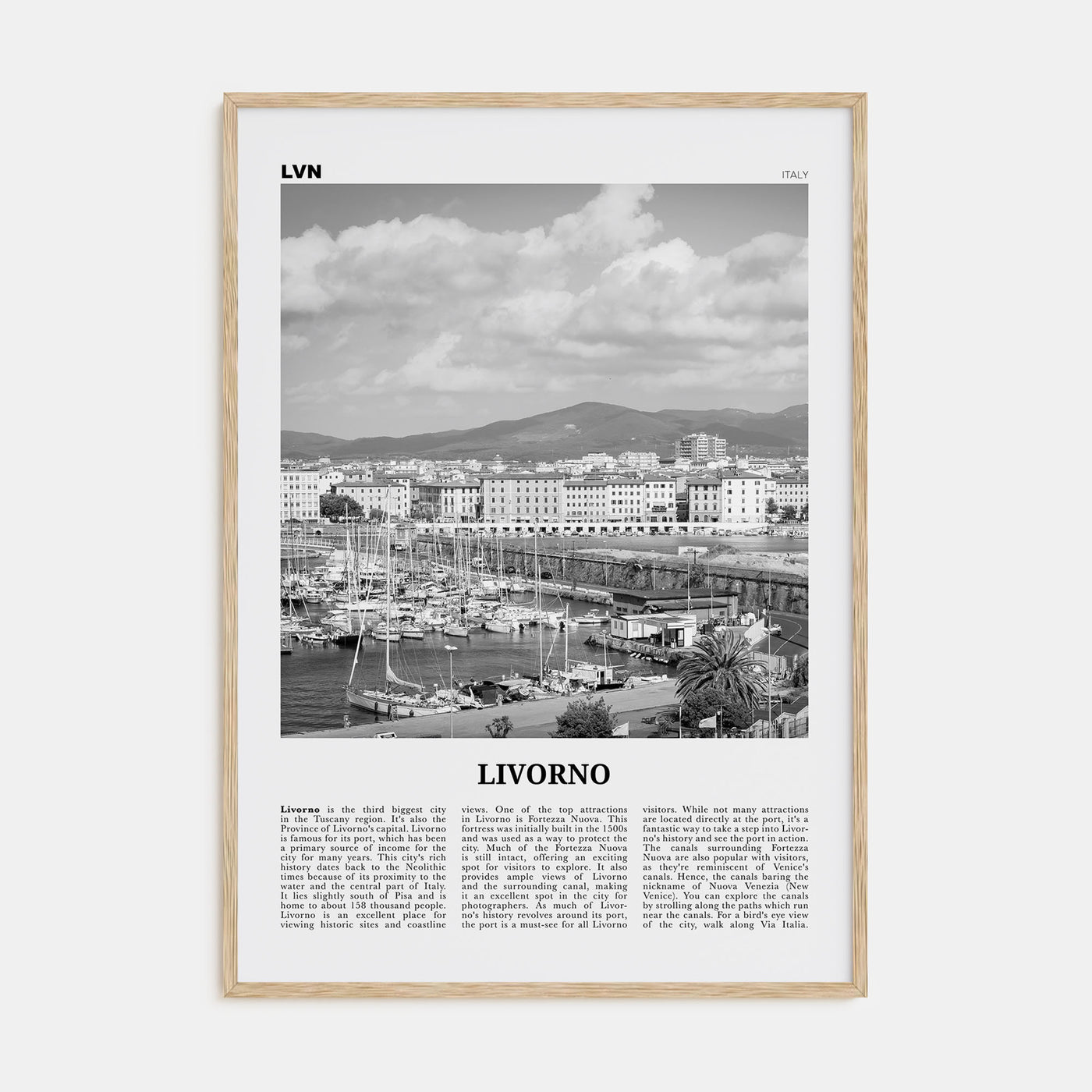 Livorno Travel B&W Poster