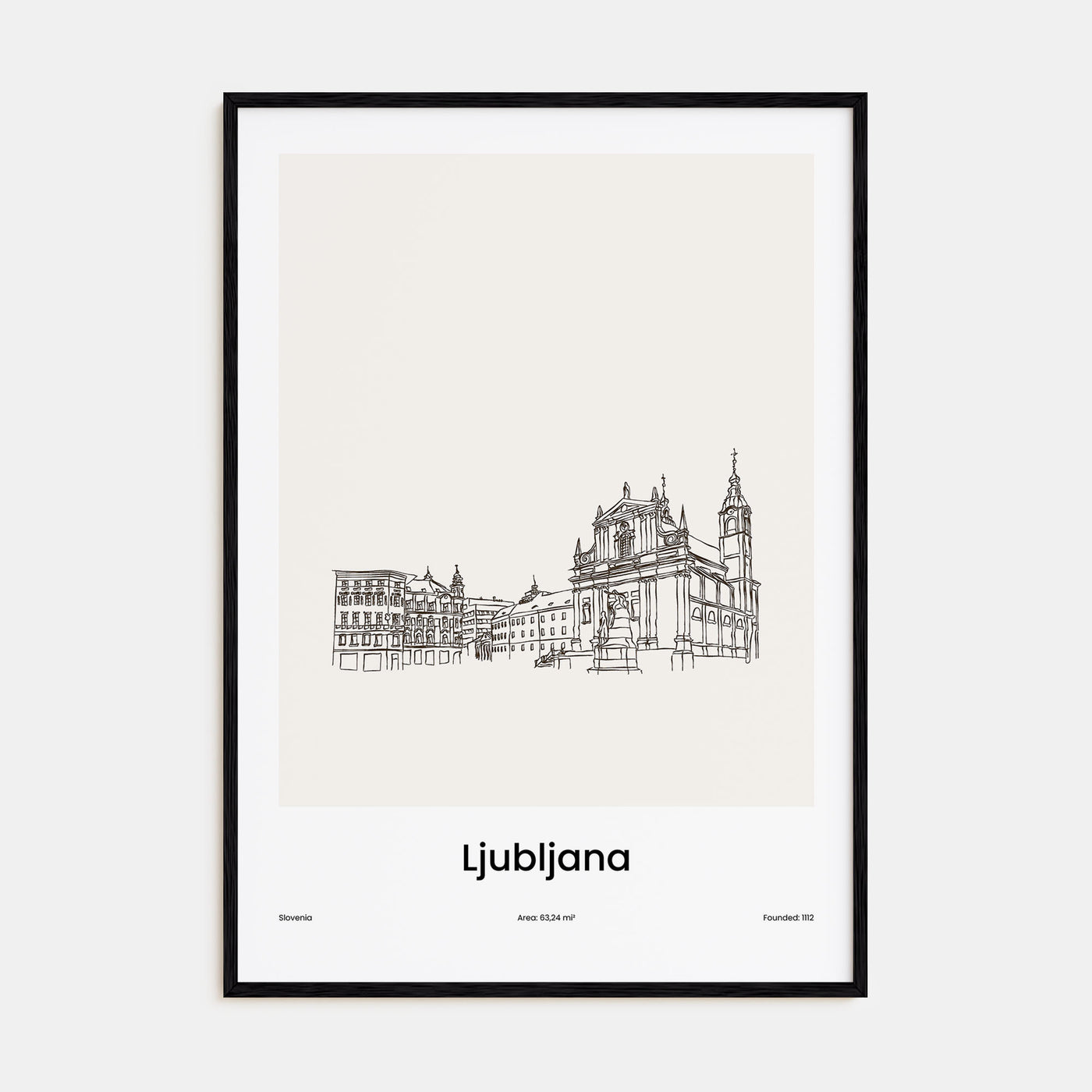Ljubljana Drawn Poster