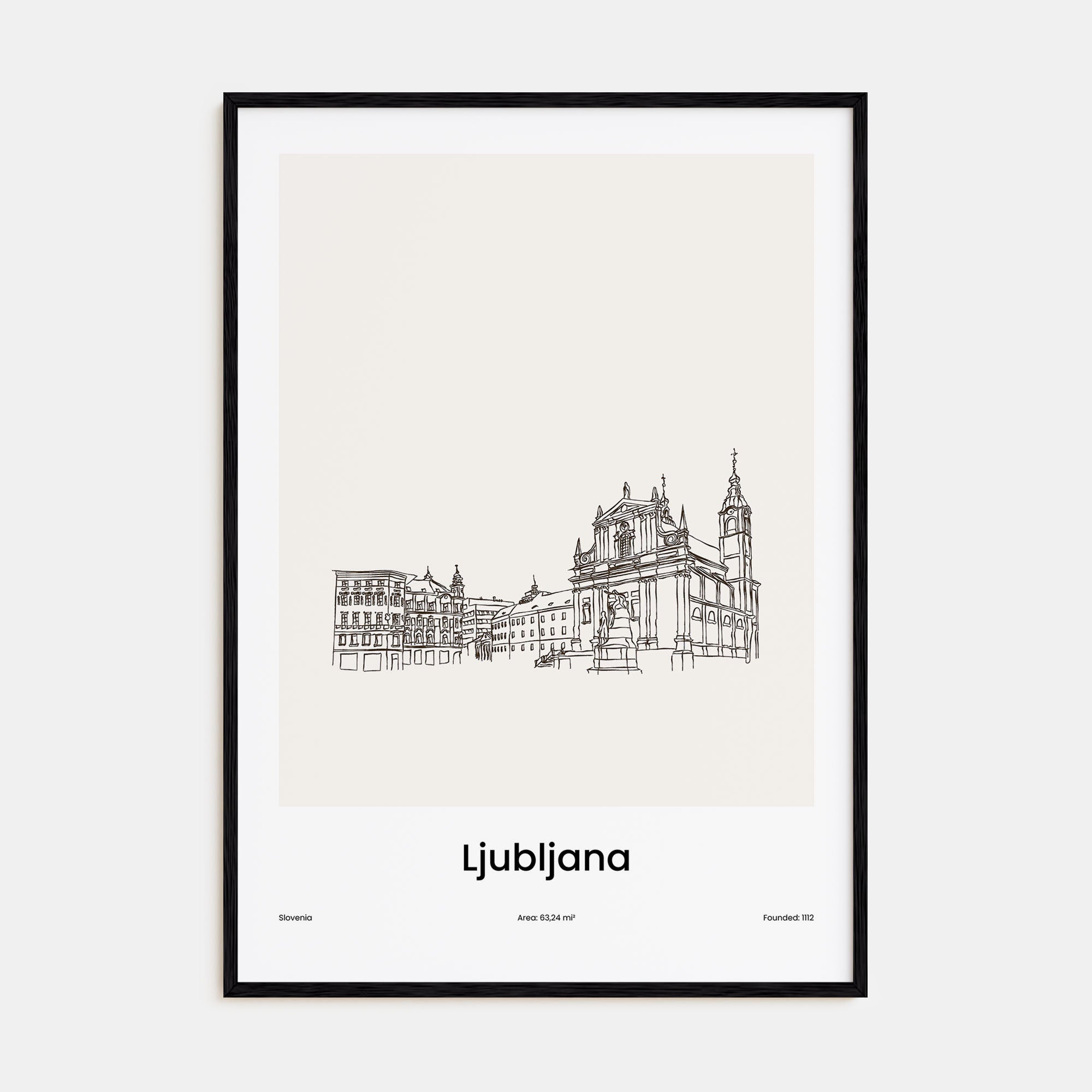 Ljubljana Drawn Poster