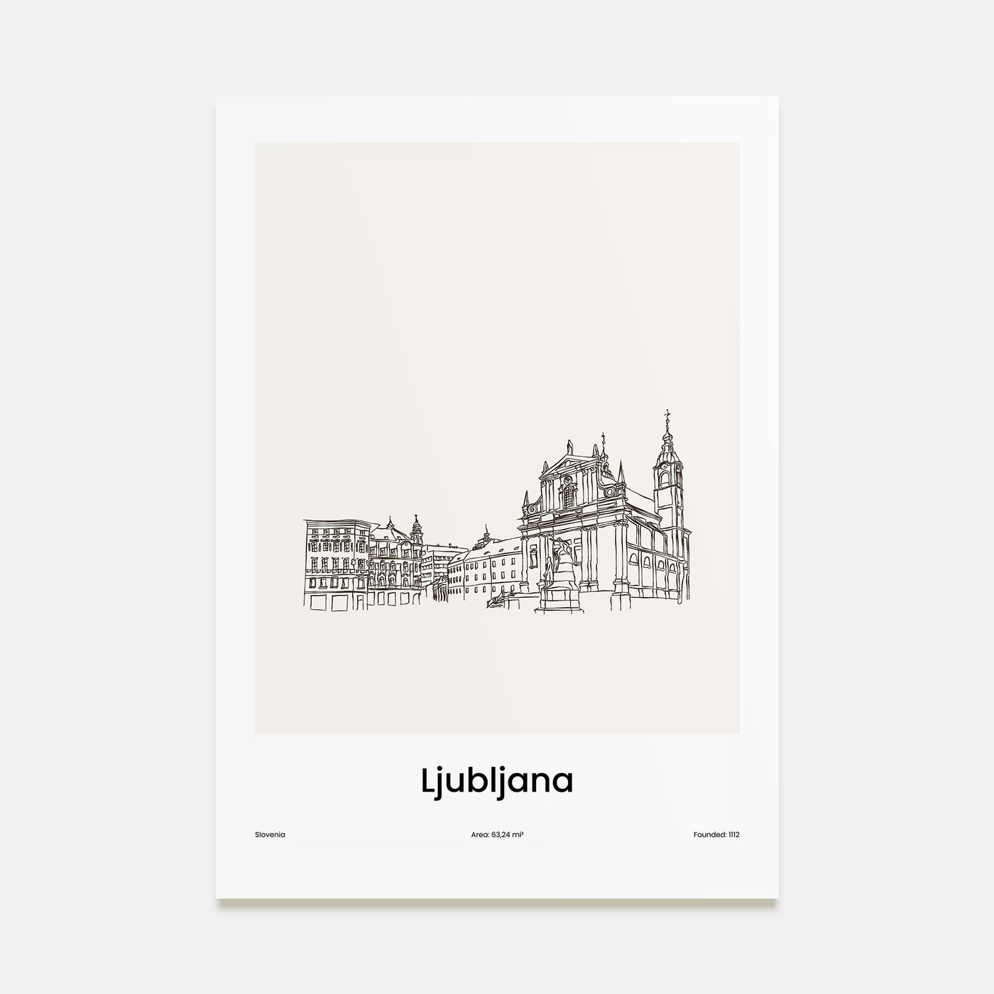 Ljubljana Drawn Poster