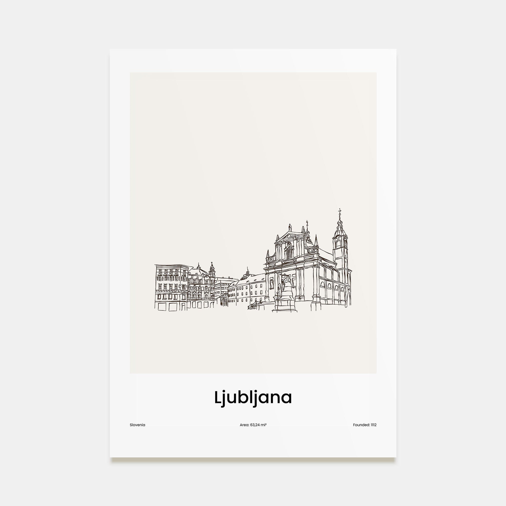 Ljubljana Drawn Poster