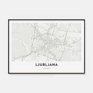 Ljubljana Map Landscape Poster