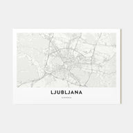 Ljubljana Map Landscape Poster