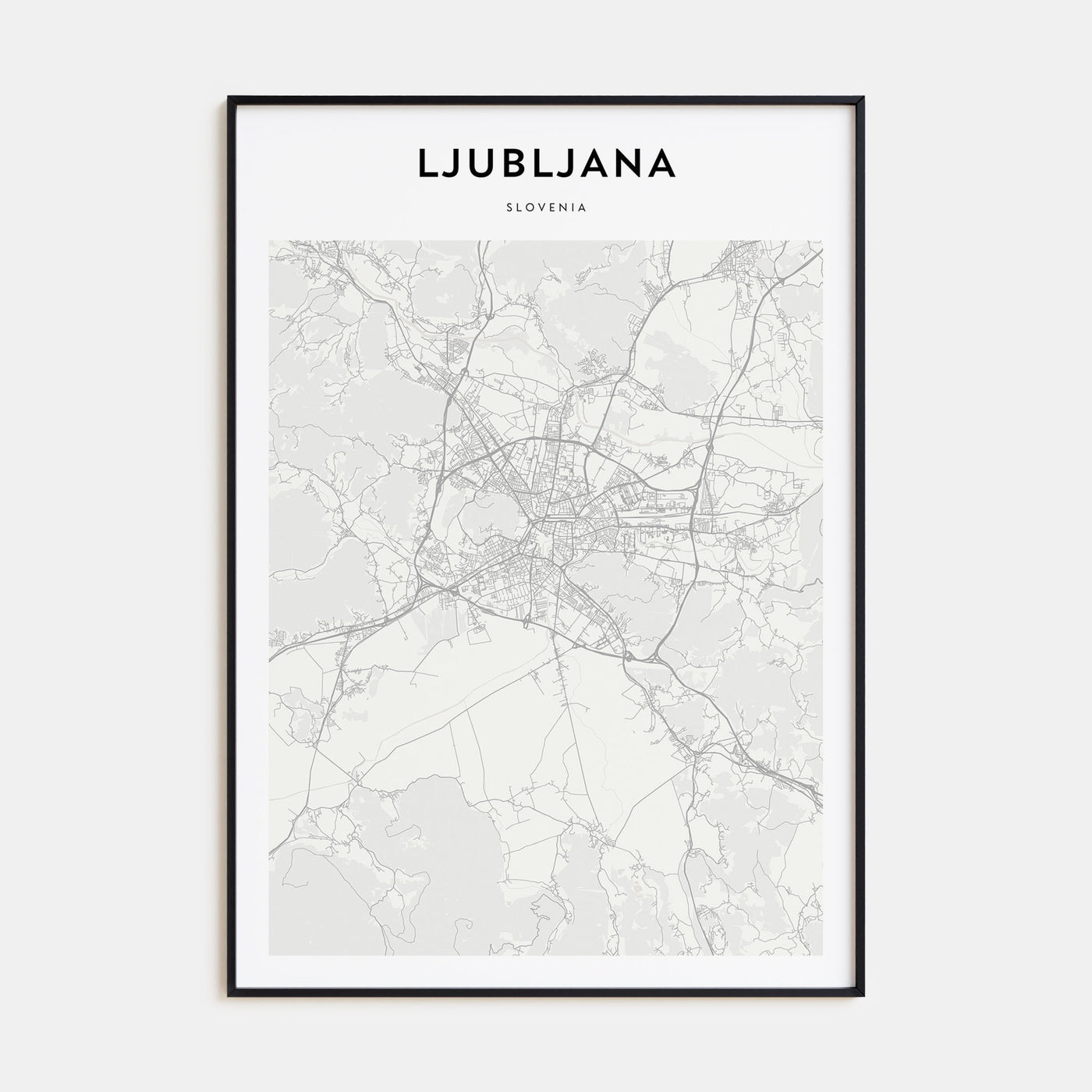 Ljubljana Map Portrait Poster