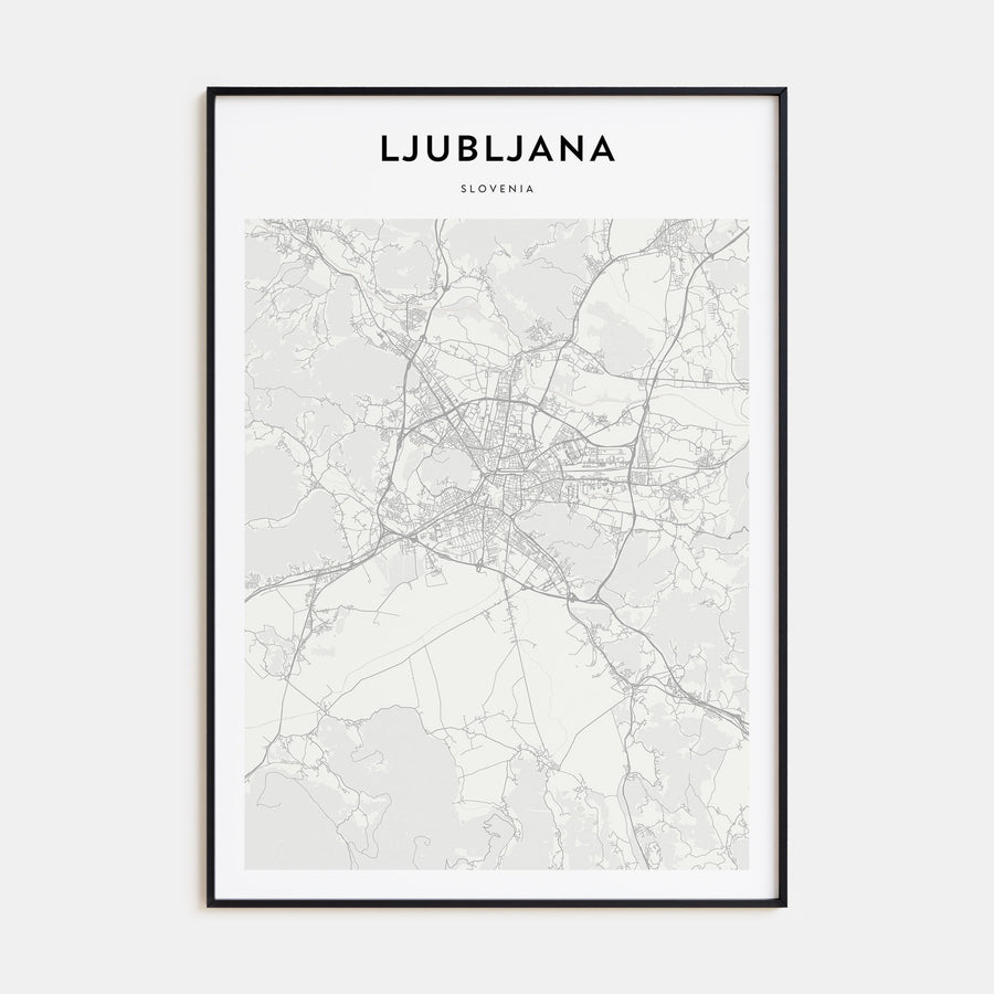 Ljubljana Map Portrait Poster