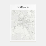 Ljubljana Map Portrait Poster